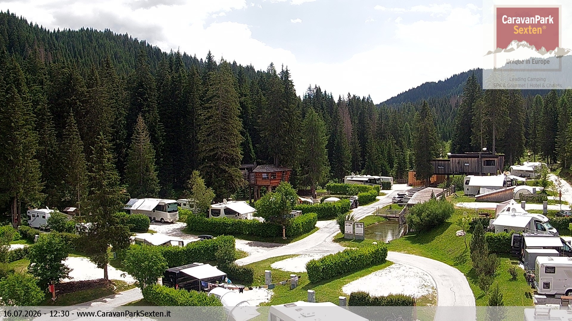 Archived image Webcam Sexten-Moos: caravanpark