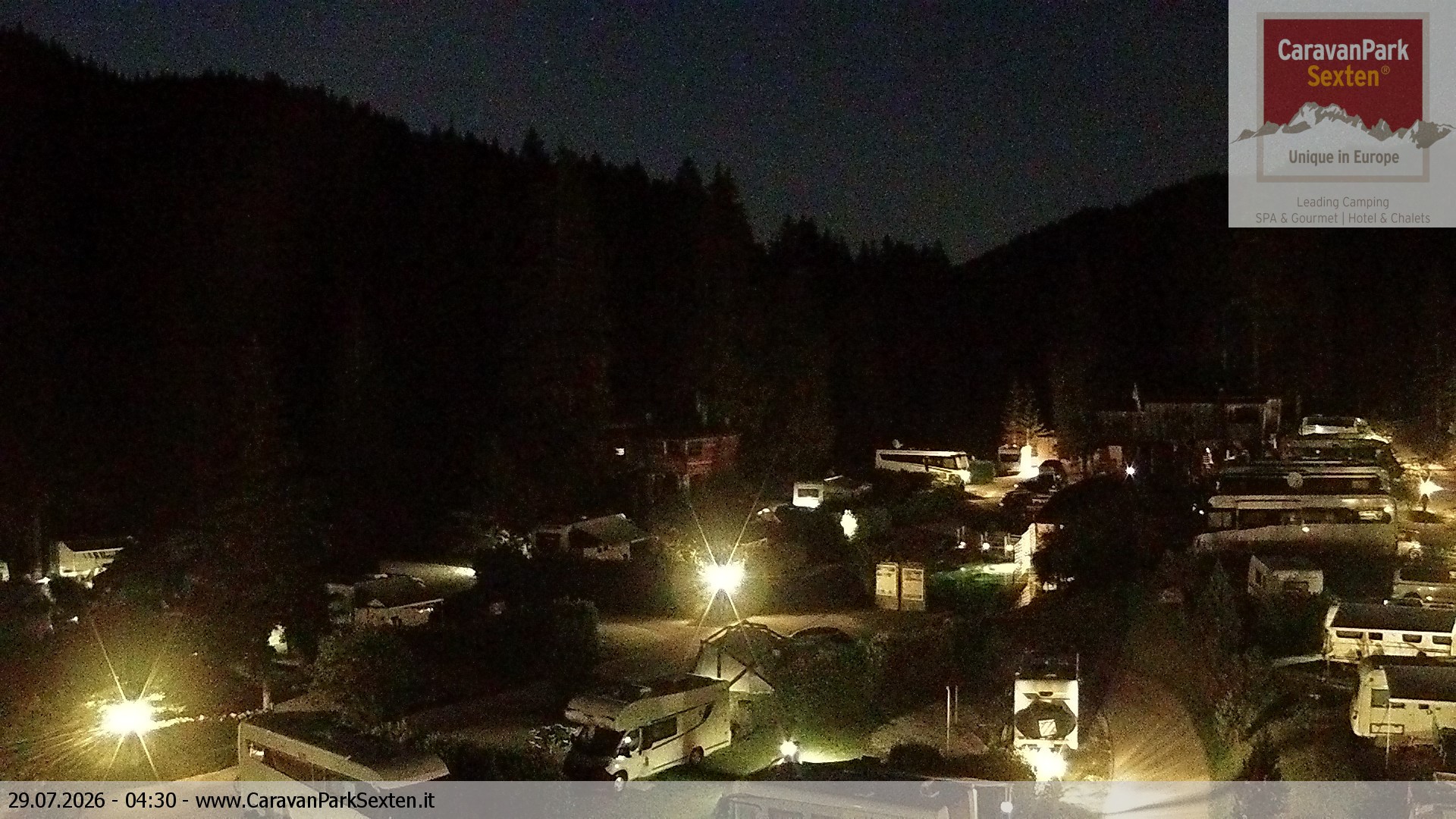 Archiv Foto Webcam Caravanpark in Sexten - Moos