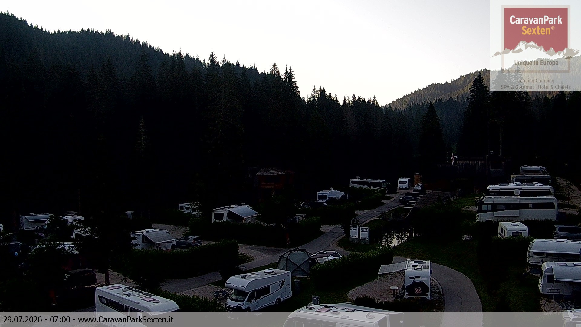 Archiv Foto Webcam Caravanpark in Sexten - Moos