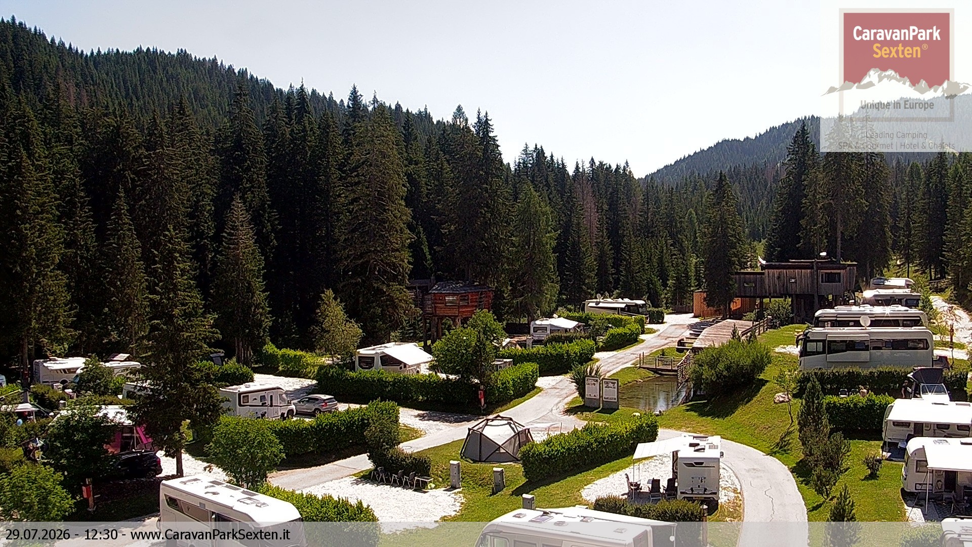 Archiv Foto Webcam Caravanpark in Sexten - Moos
