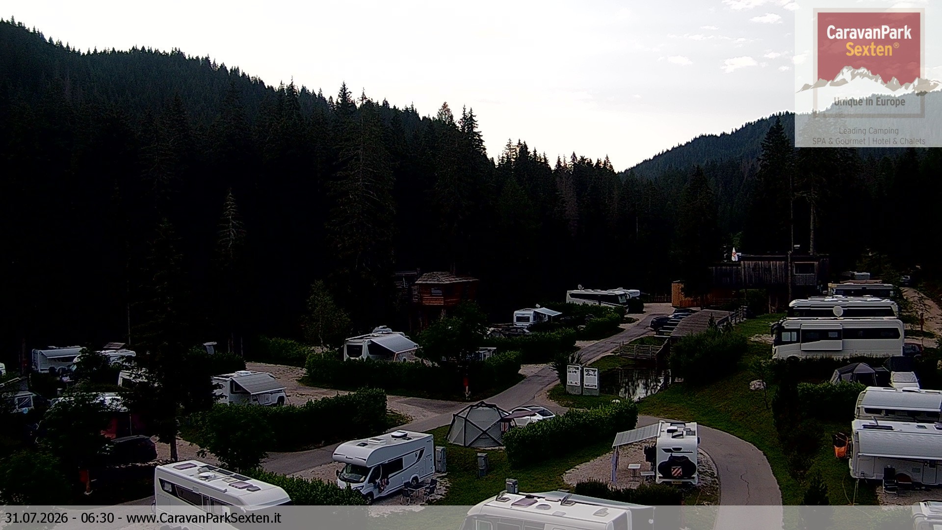 Archived image Webcam Sexten-Moos: caravanpark