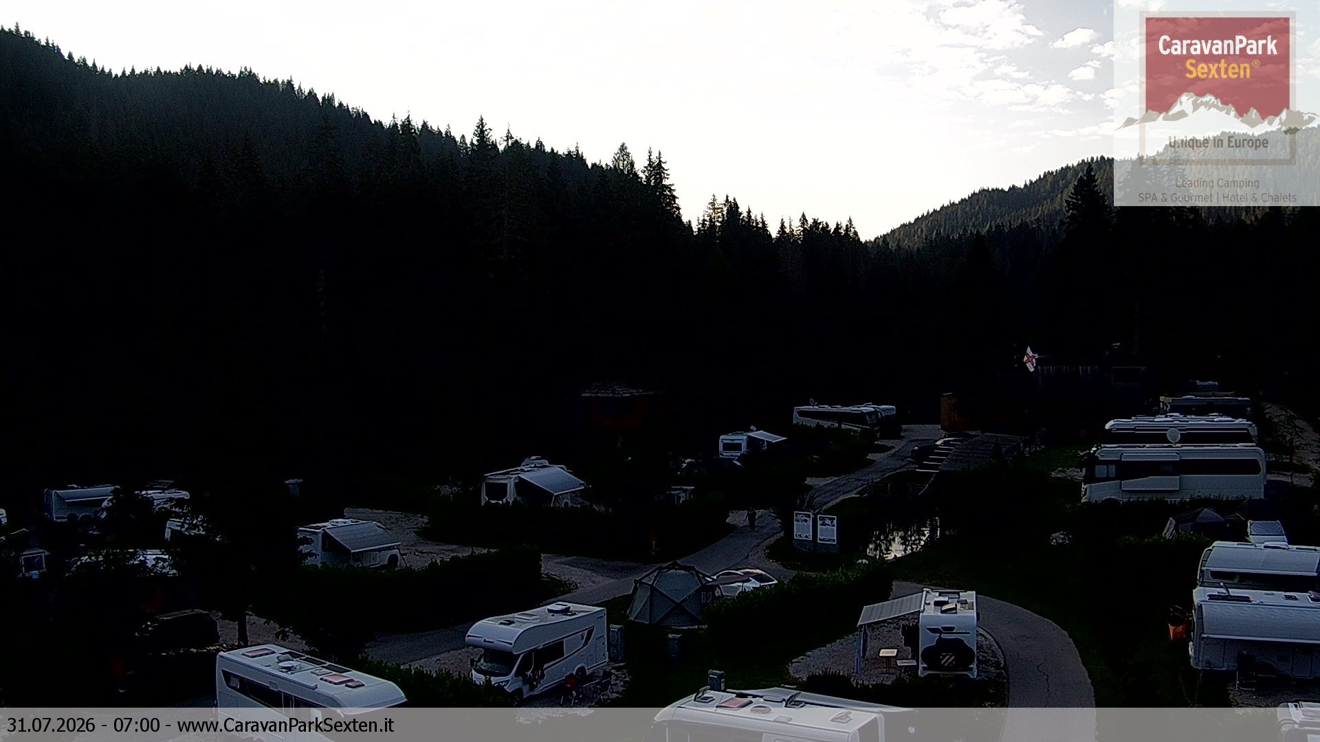 Archived image Webcam Sexten-Moos: caravanpark