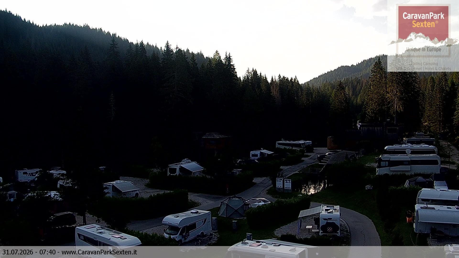 Archived image Webcam Sexten-Moos: caravanpark