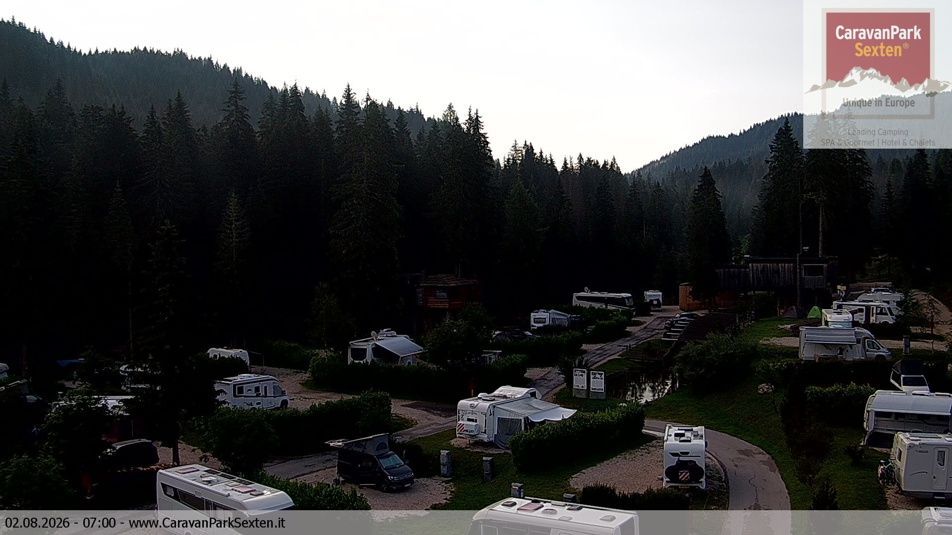 Archiv Foto Webcam Caravanpark in Sexten - Moos