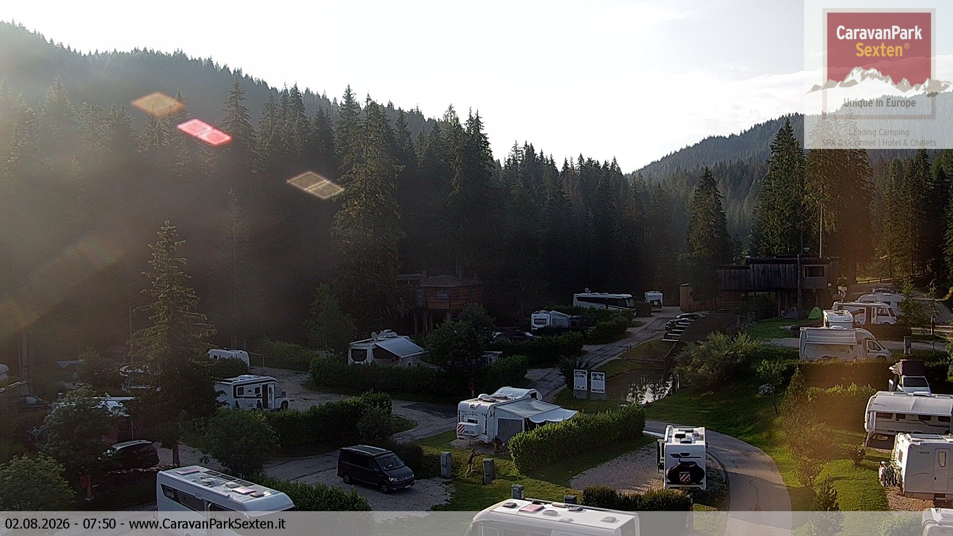 Archiv Foto Webcam Caravanpark in Sexten - Moos