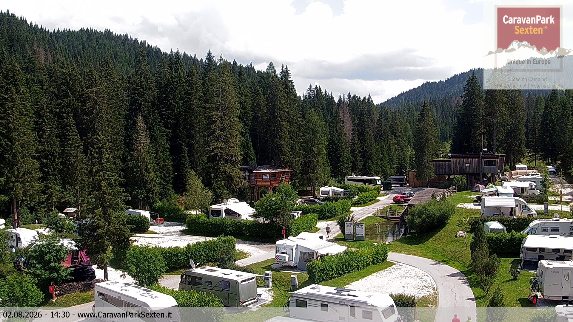 Archiv Foto Webcam Caravanpark in Sexten - Moos
