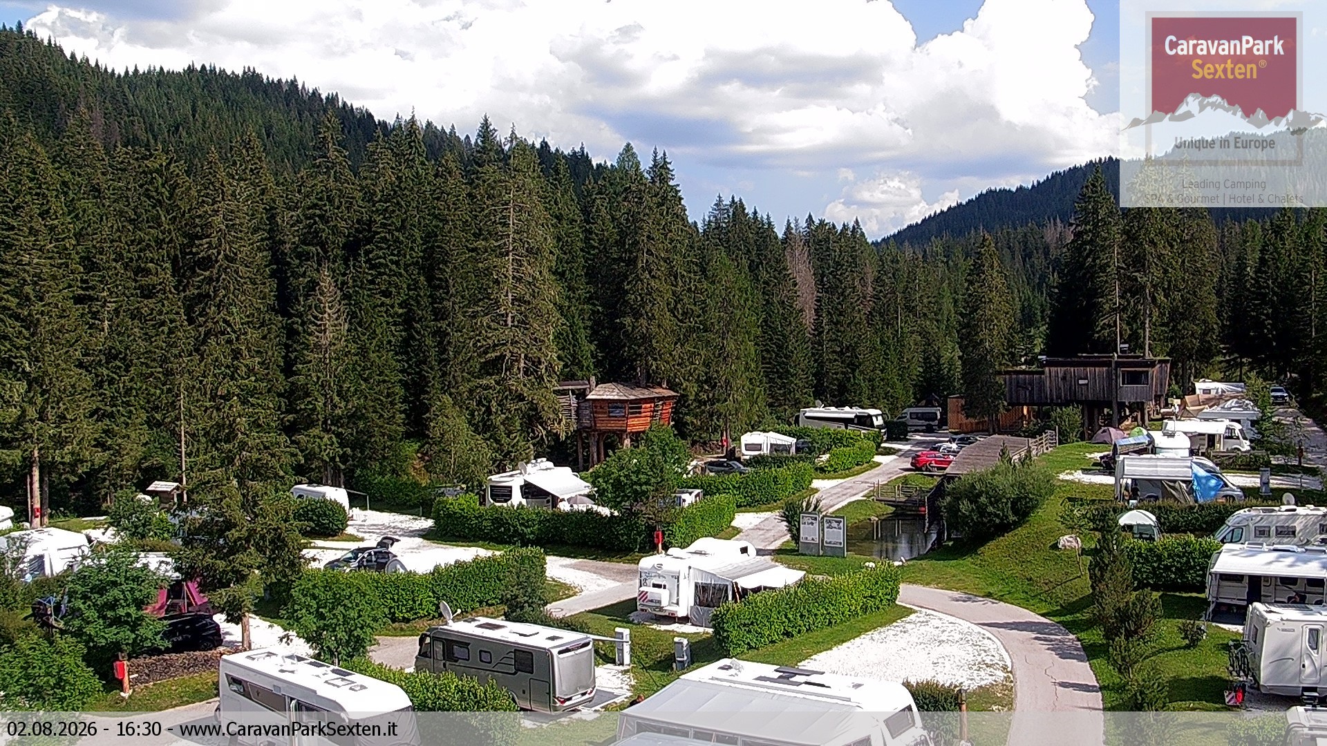 Archiv Foto Webcam Caravanpark in Sexten - Moos