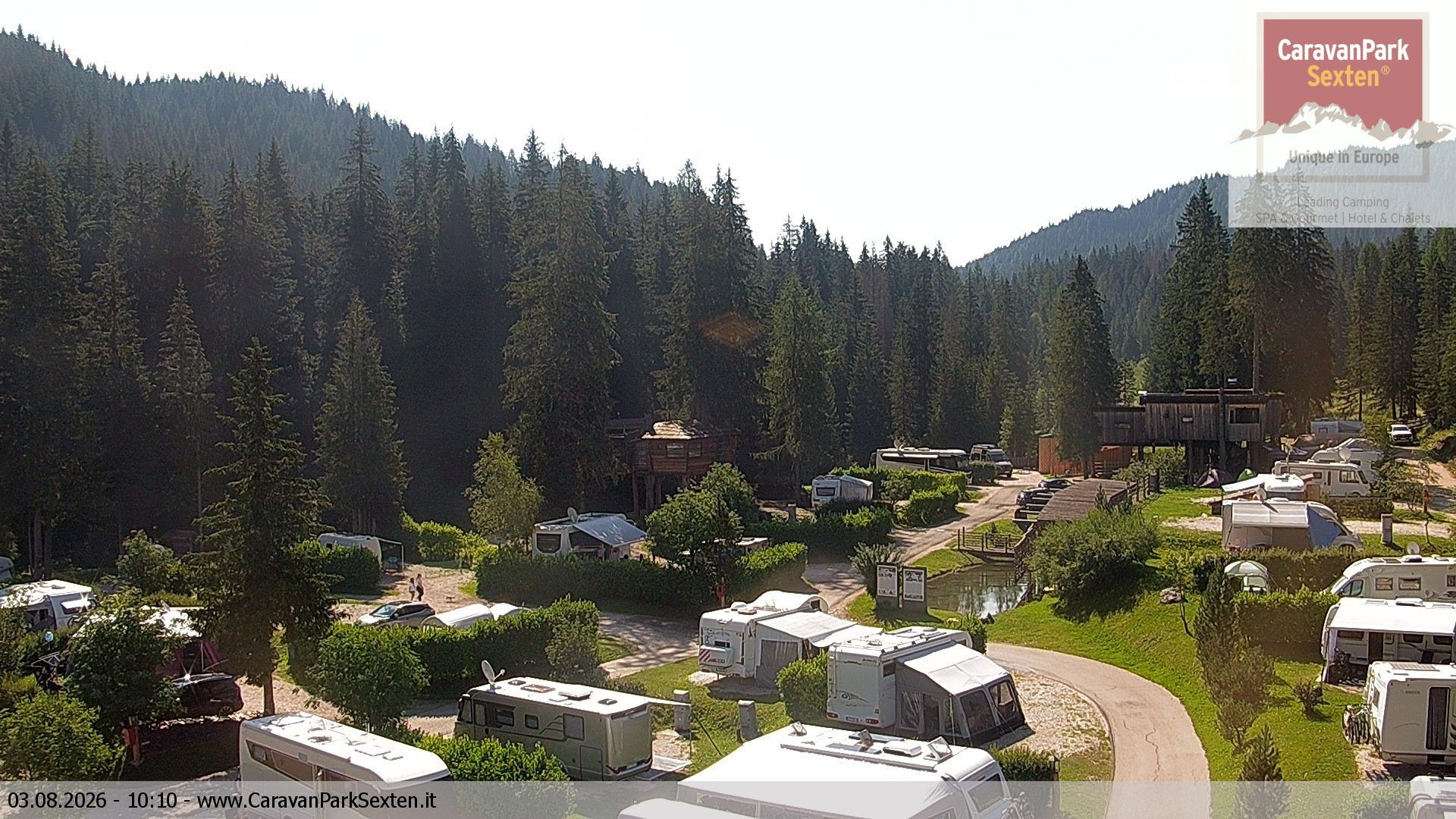 Archiv Foto Webcam Caravanpark in Sexten - Moos
