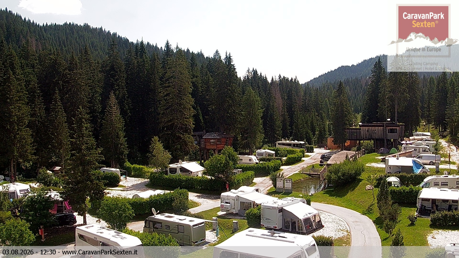 Archiv Foto Webcam Caravanpark in Sexten - Moos