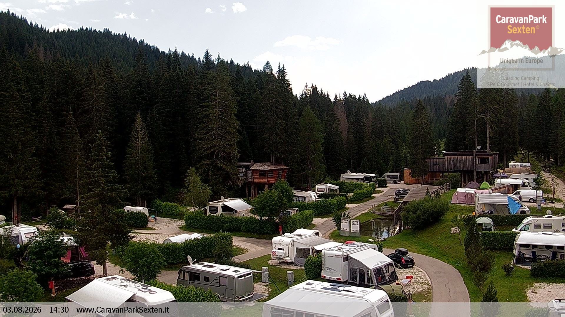 Archiv Foto Webcam Caravanpark in Sexten - Moos
