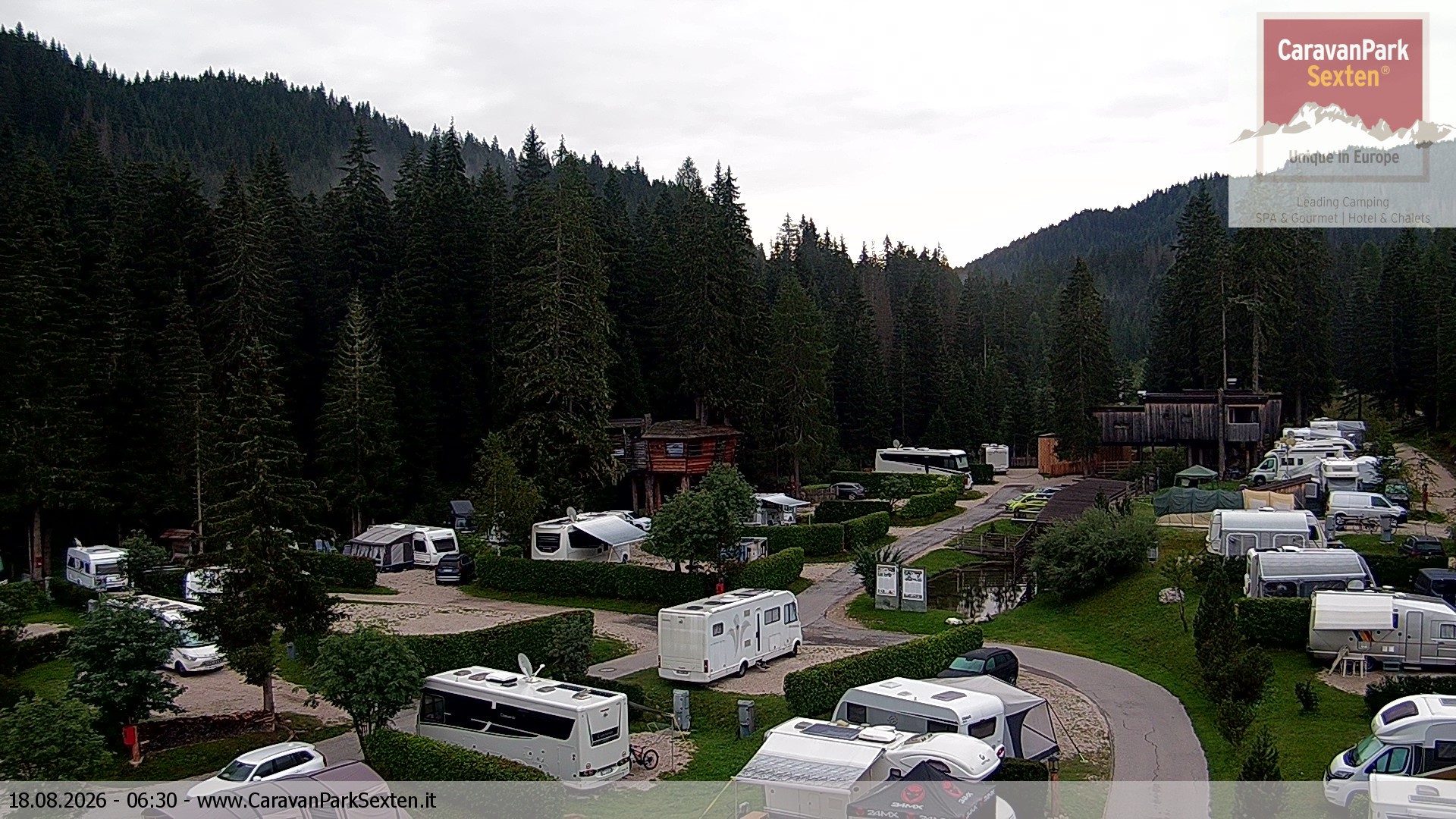 Archived image Webcam Sexten-Moos: caravanpark