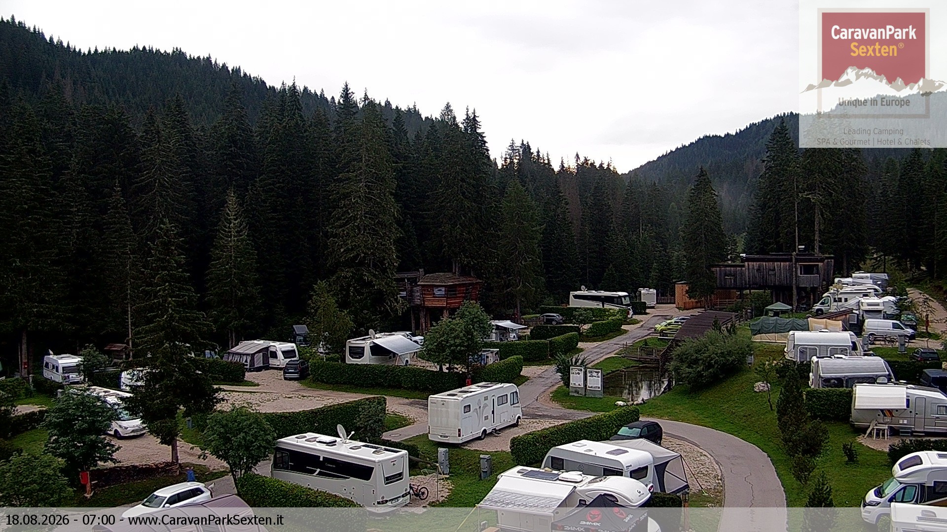 Archived image Webcam Sexten-Moos: caravanpark