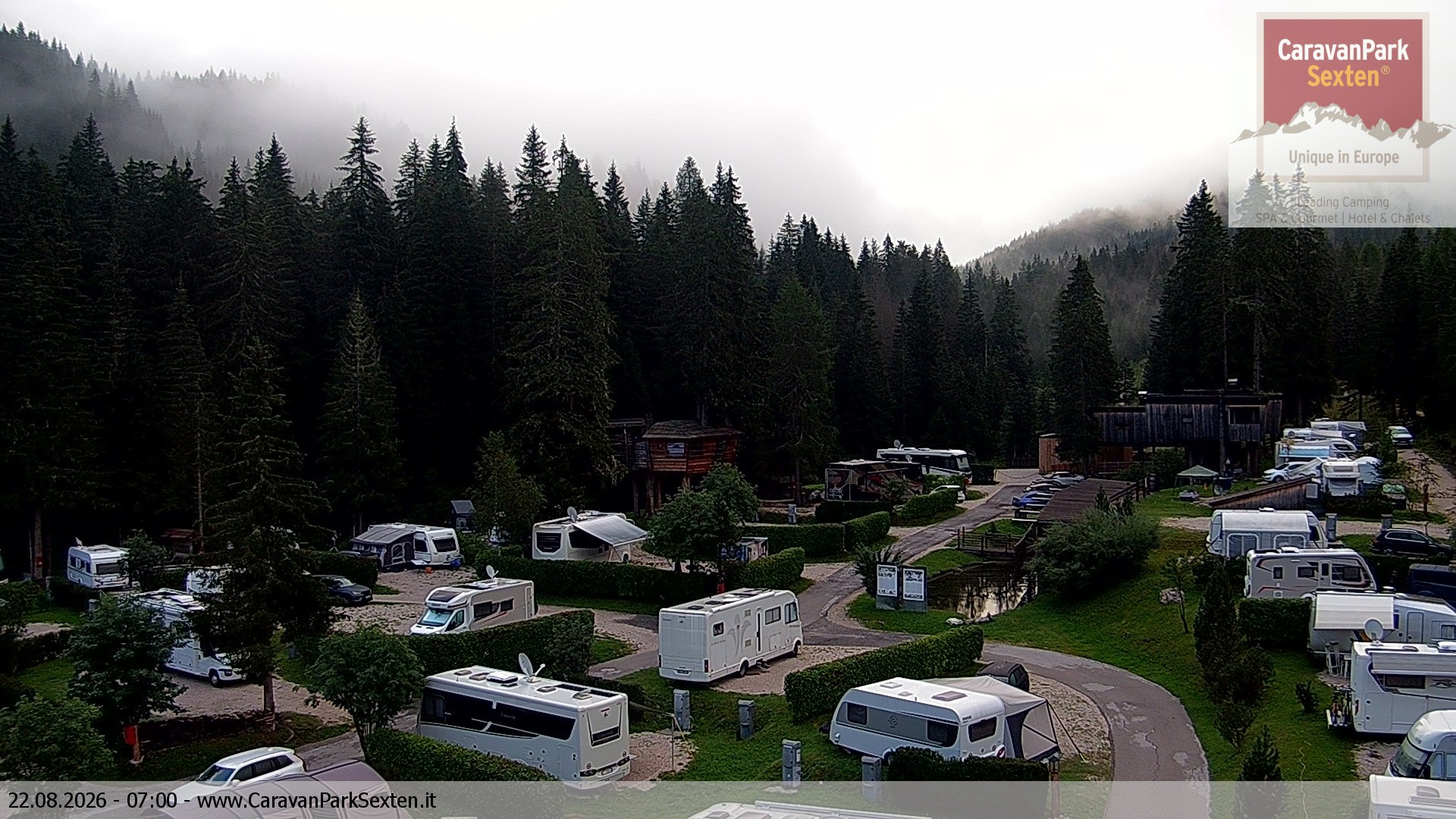 Archived image Webcam Sexten-Moos: caravanpark