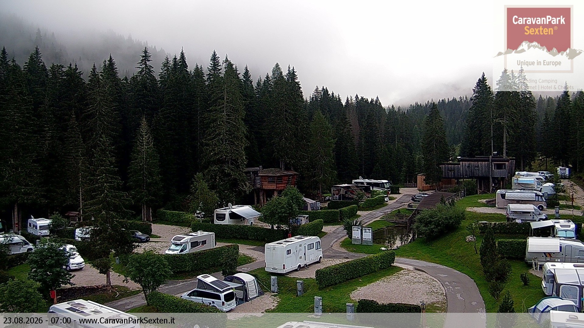 Archiv Foto Webcam Caravanpark in Sexten - Moos