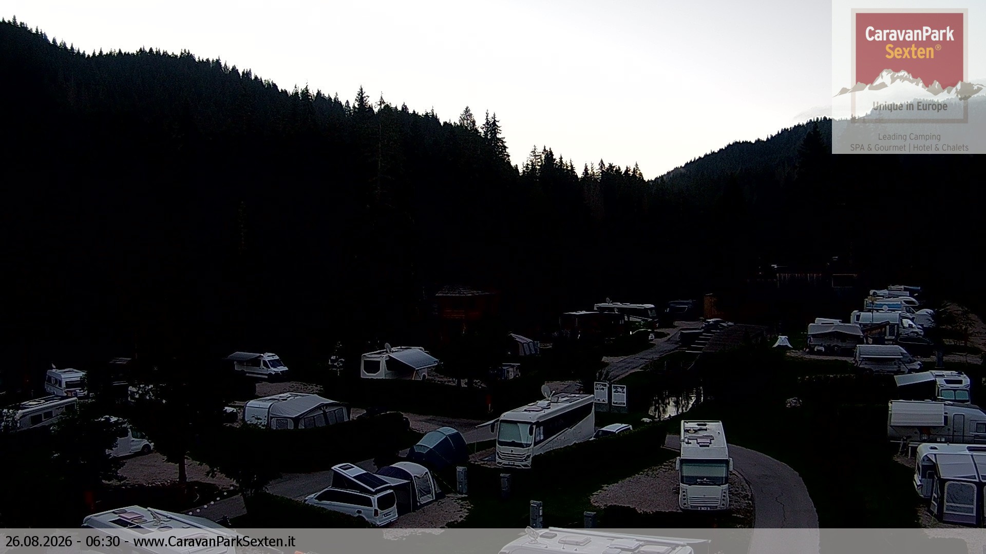 Archived image Webcam Sexten-Moos: caravanpark