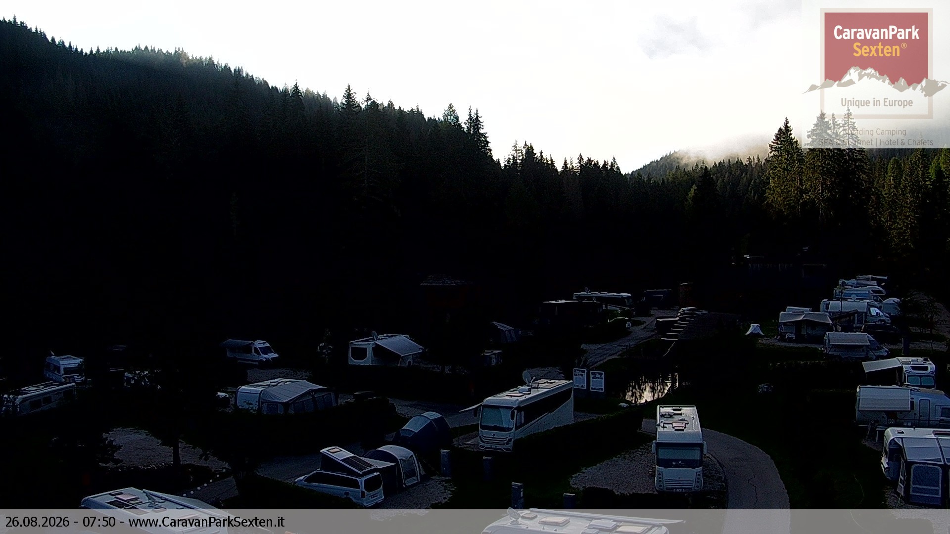 Archived image Webcam Sexten-Moos: caravanpark