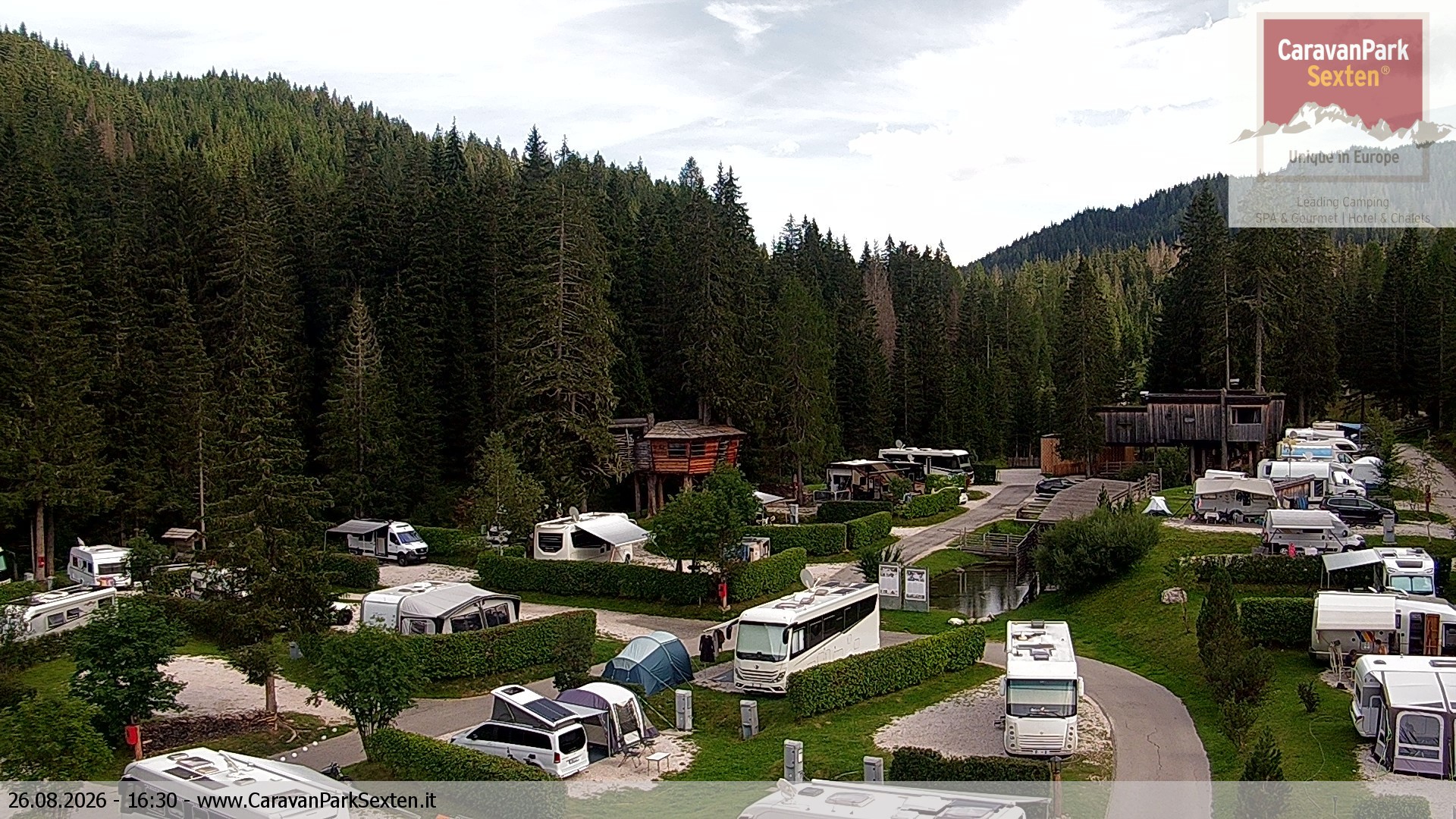 Archiv Foto Webcam Caravanpark in Sexten - Moos