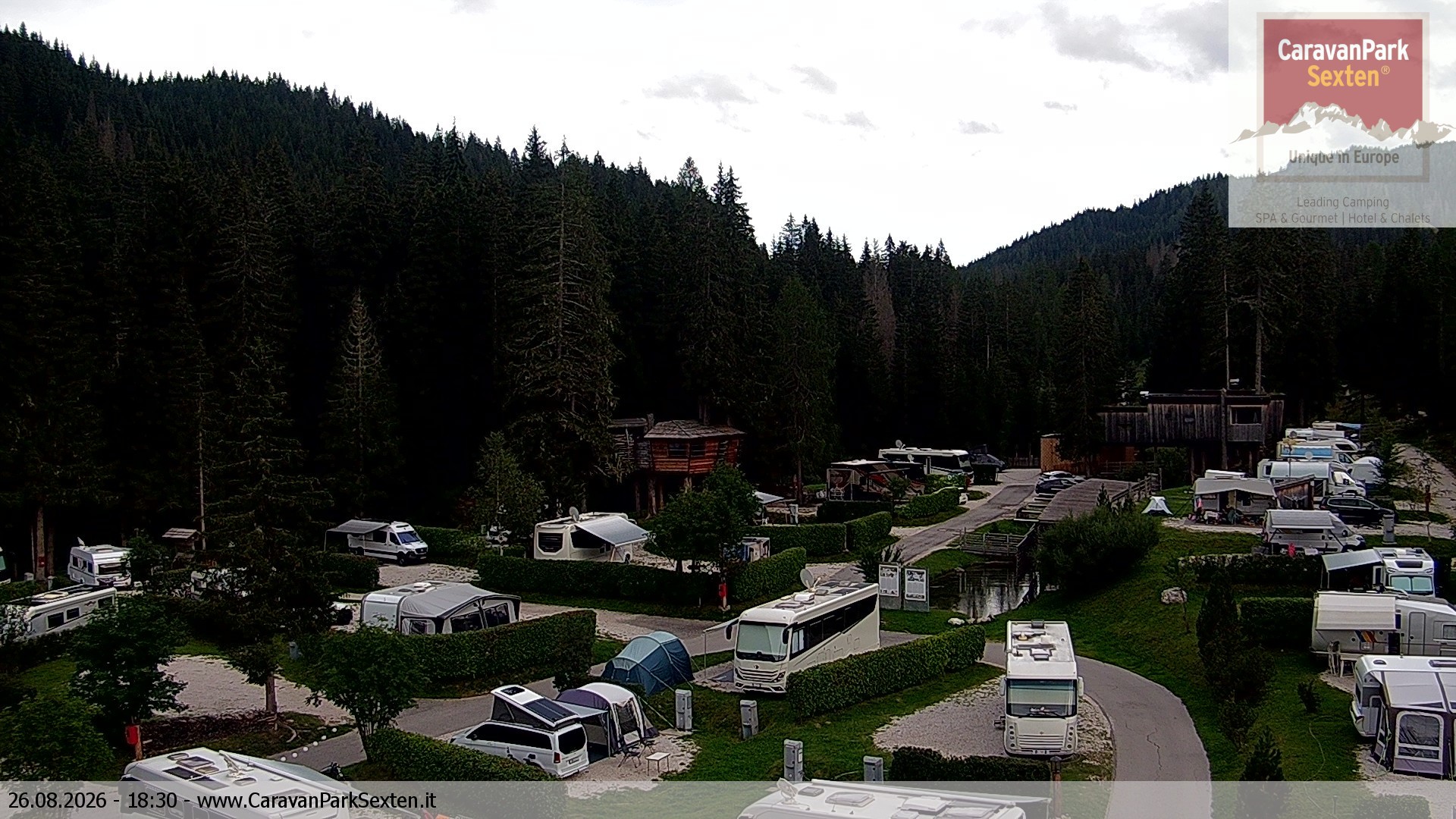 Archiv Foto Webcam Caravanpark in Sexten - Moos