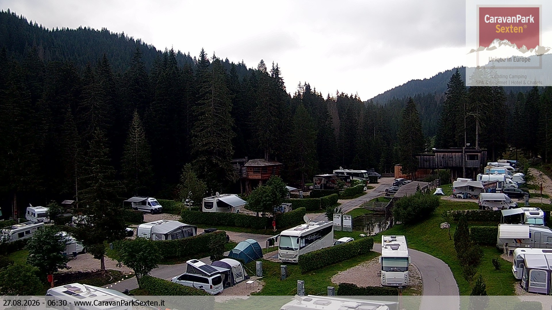 Archived image Webcam Sexten-Moos: caravanpark