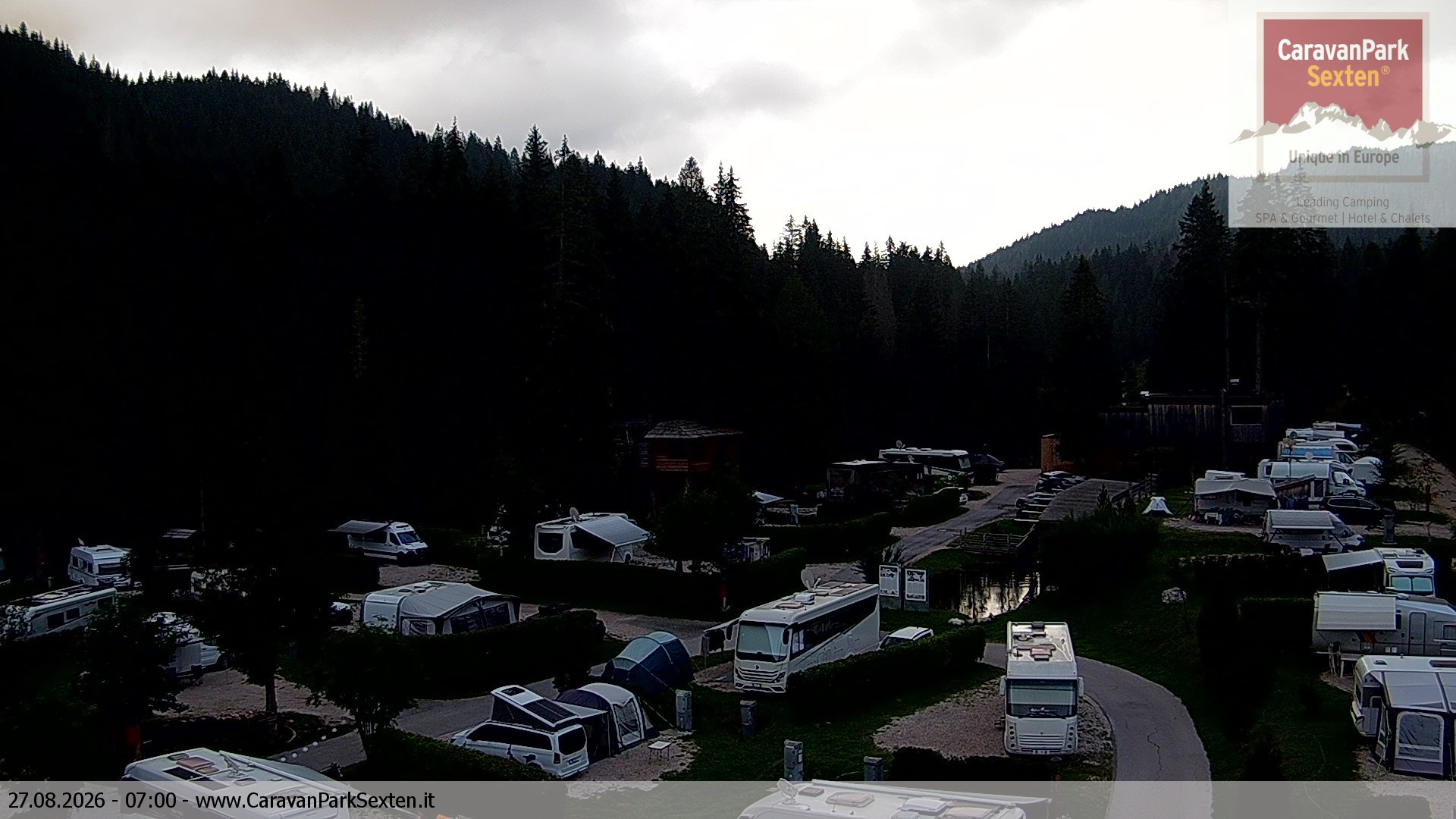 Archived image Webcam Sexten-Moos: caravanpark