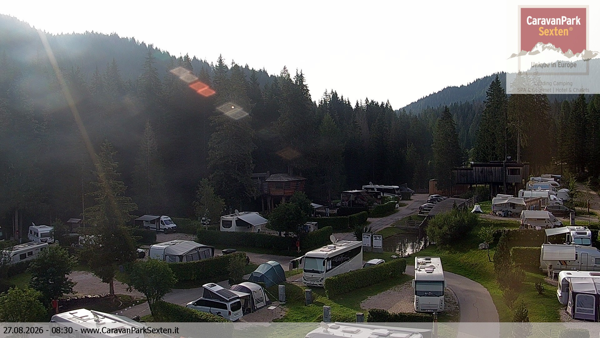 Archived image Webcam Sexten-Moos: caravanpark
