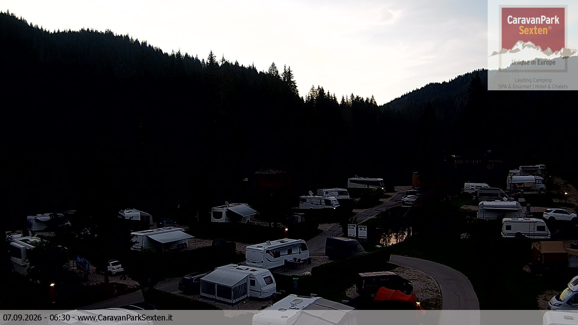 Archiv Foto Webcam Caravanpark in Sexten - Moos