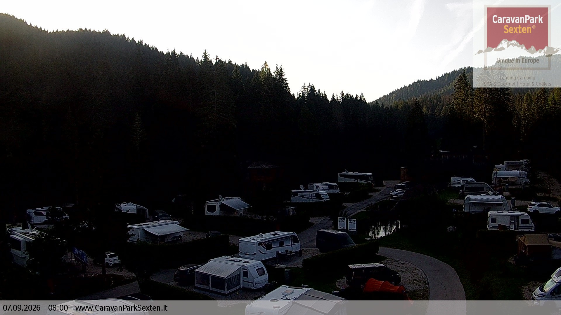 Archiv Foto Webcam Caravanpark in Sexten - Moos