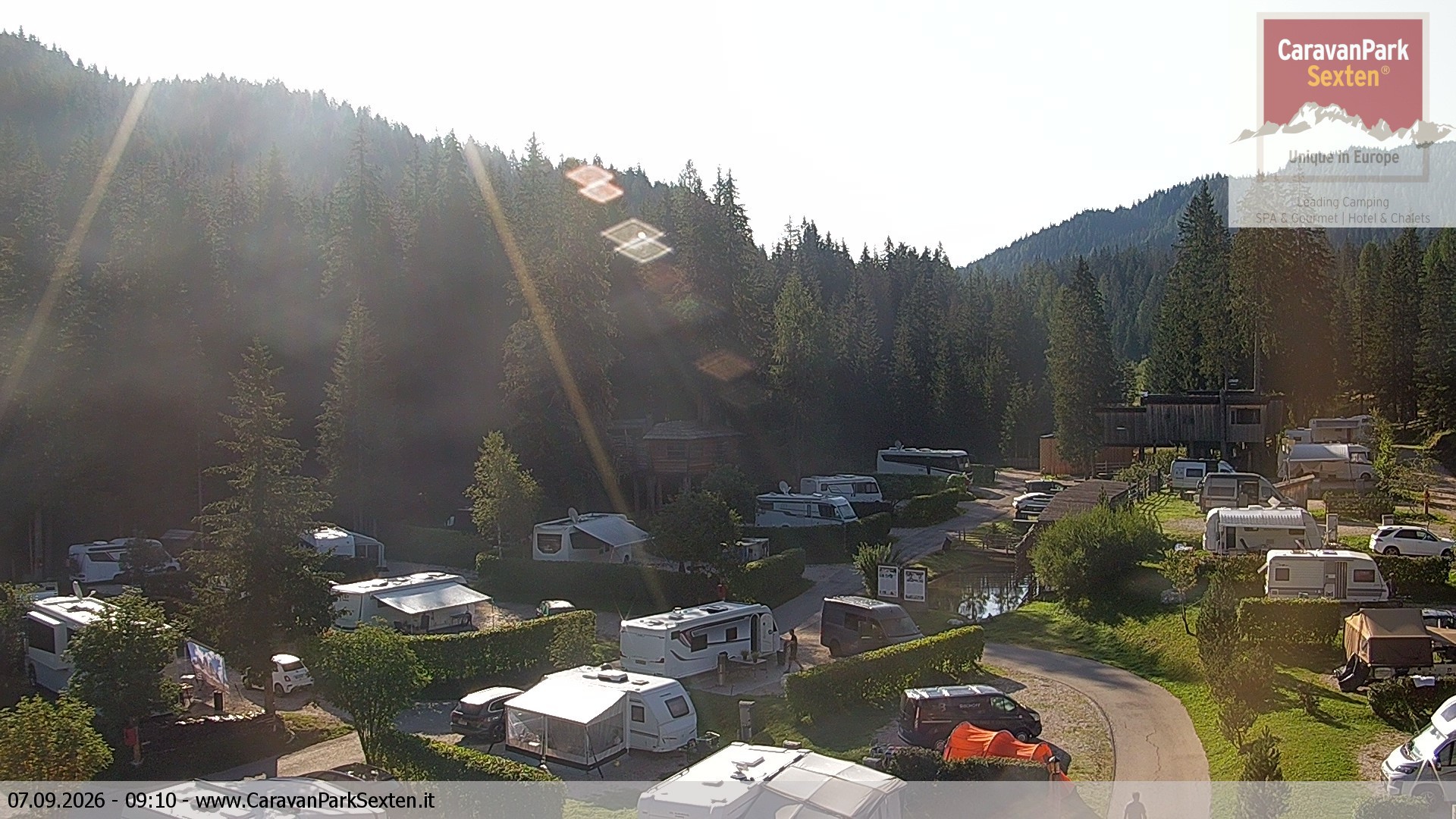 Archiv Foto Webcam Caravanpark in Sexten - Moos