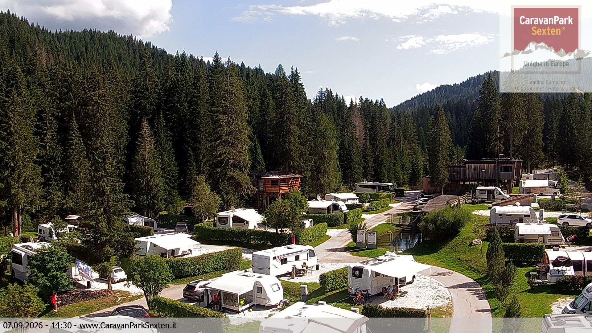 Archiv Foto Webcam Caravanpark in Sexten - Moos