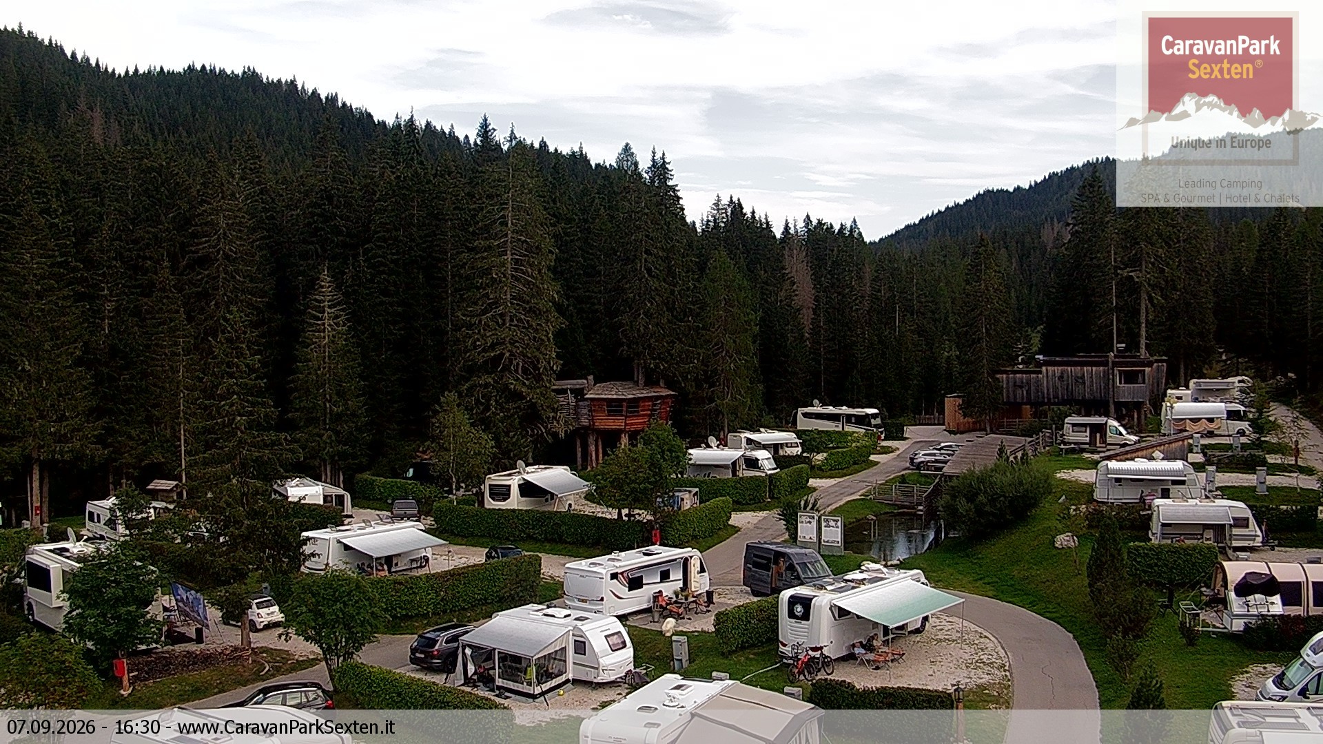 Archiv Foto Webcam Caravanpark in Sexten - Moos