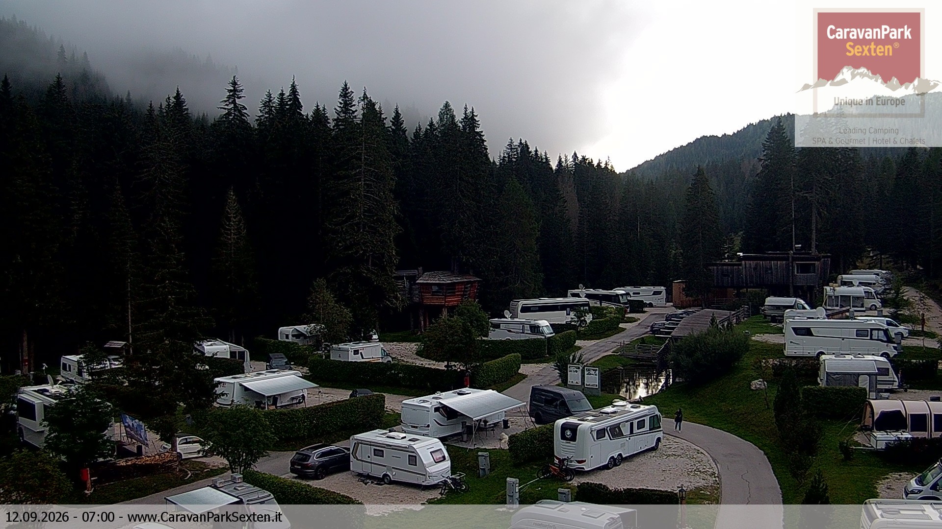Archived image Webcam Sexten-Moos: caravanpark