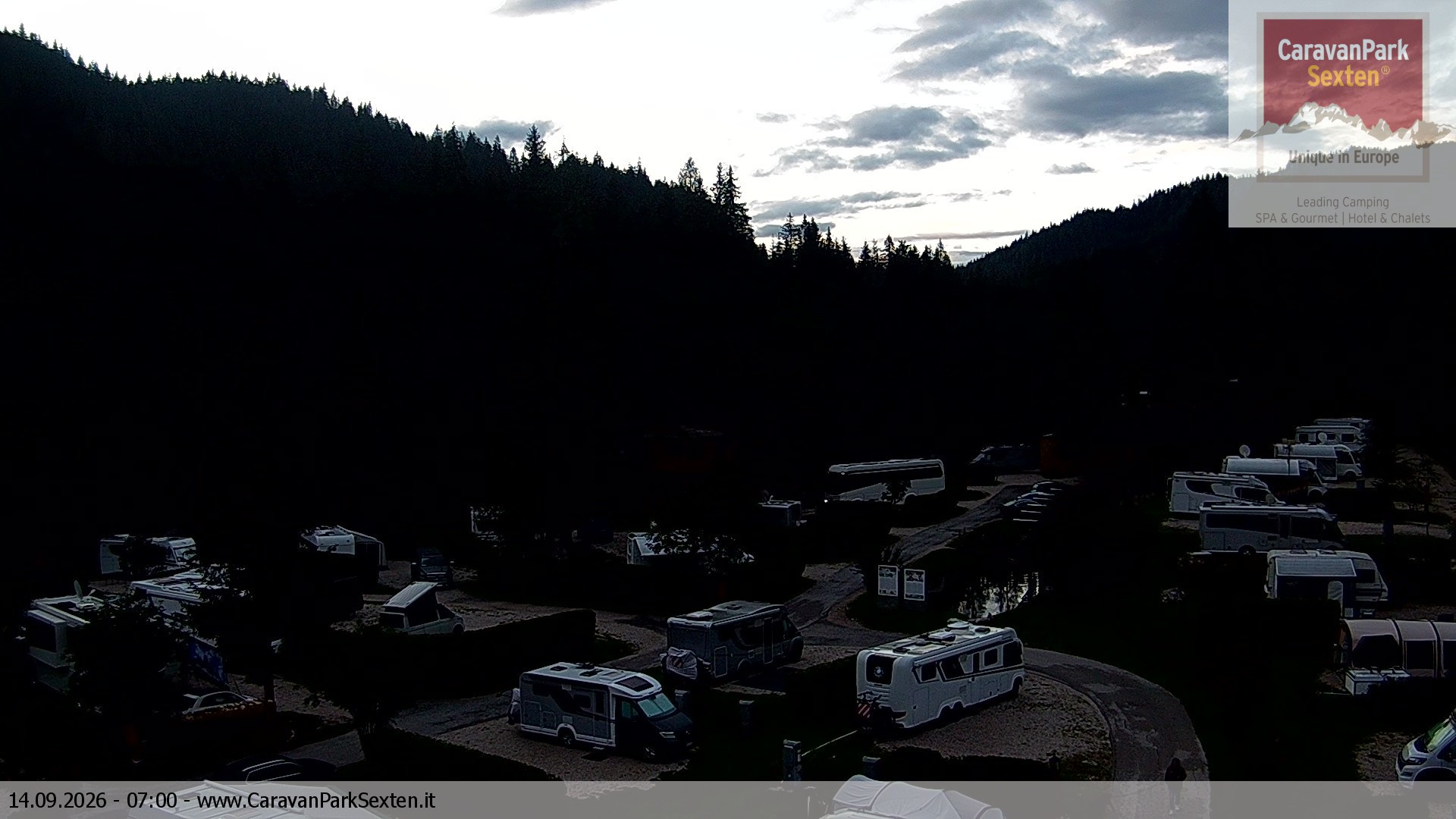 Archiv Foto Webcam Caravanpark in Sexten - Moos