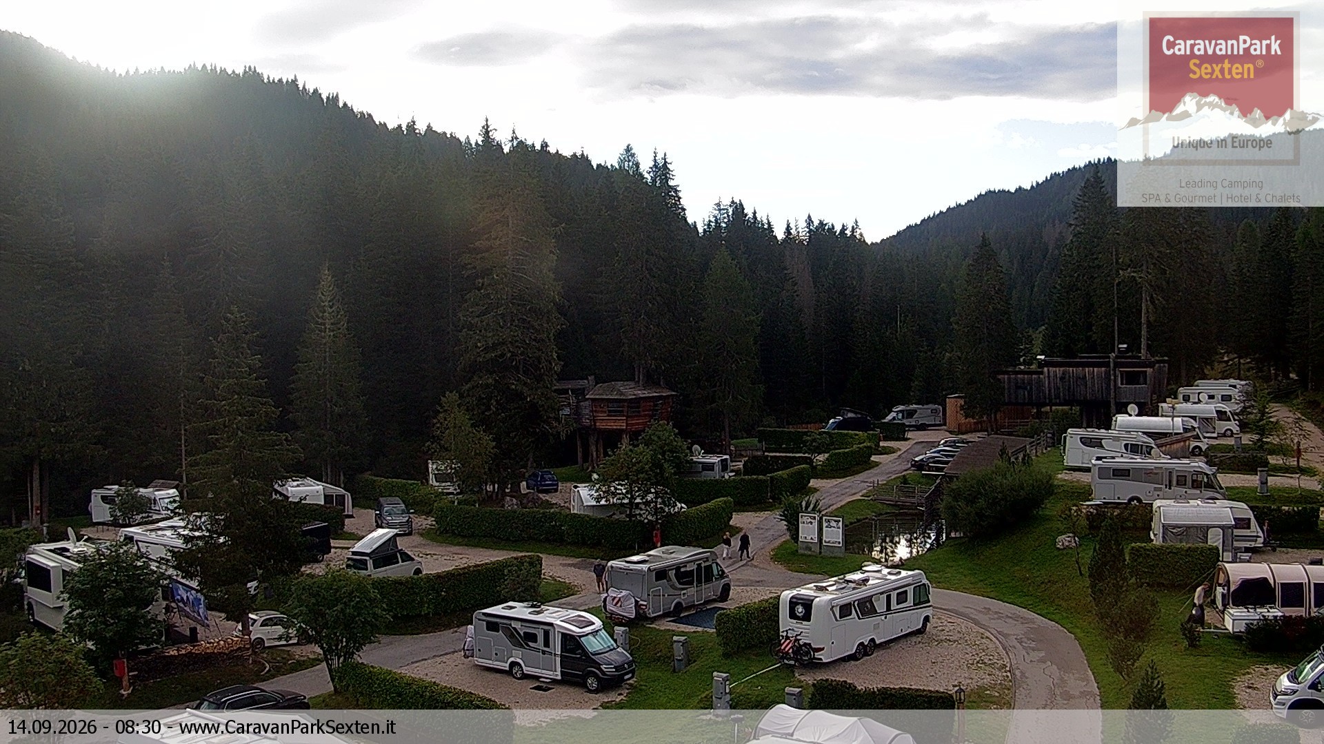 Archiv Foto Webcam Caravanpark in Sexten - Moos