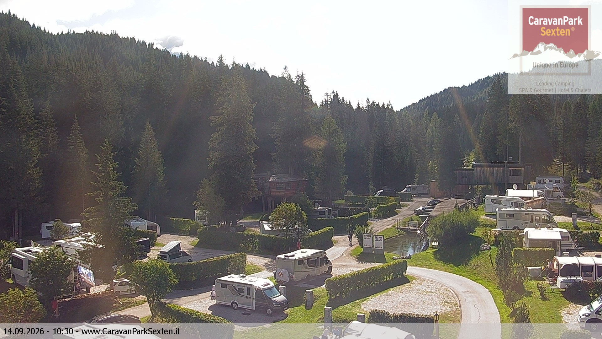 Archiv Foto Webcam Caravanpark in Sexten - Moos