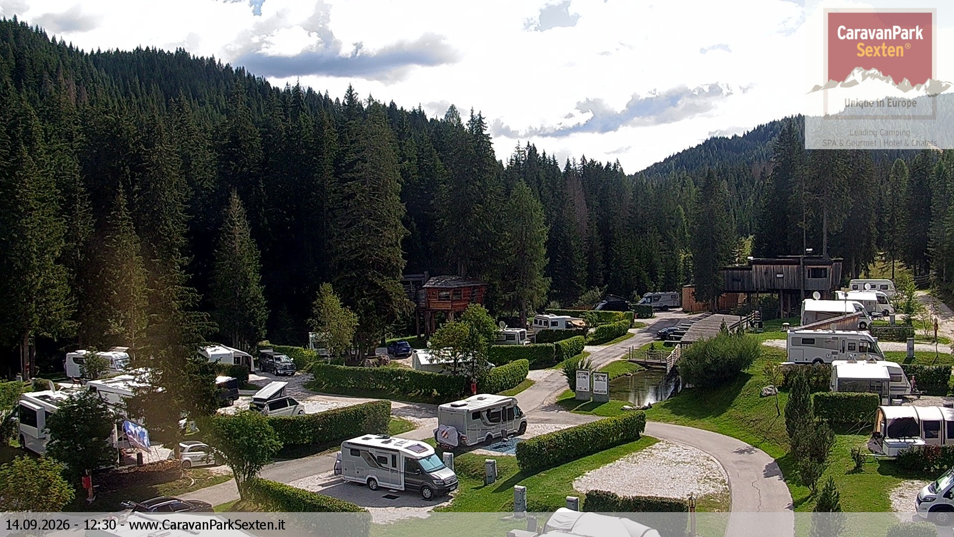Archiv Foto Webcam Caravanpark in Sexten - Moos