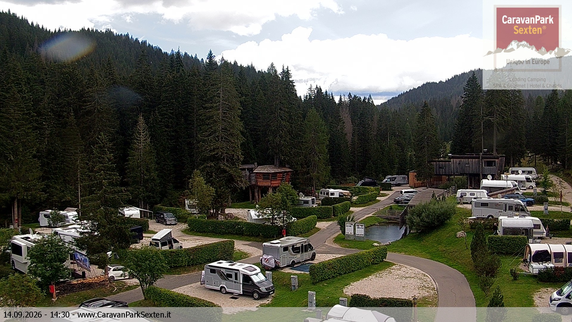 Archiv Foto Webcam Caravanpark in Sexten - Moos