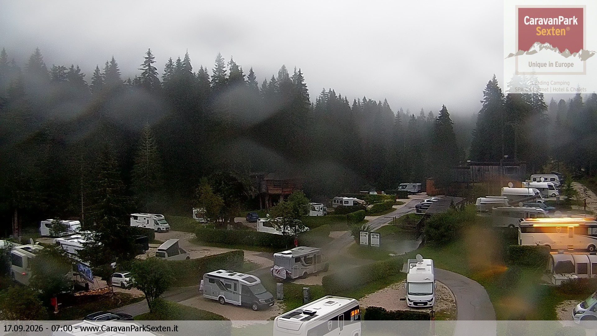 Archiv Foto Webcam Caravanpark in Sexten - Moos