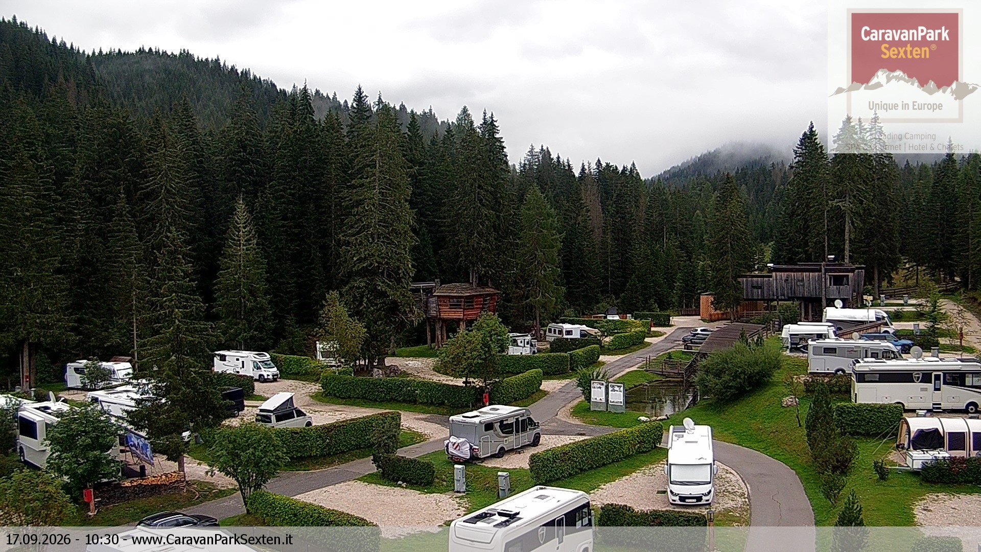 Archiv Foto Webcam Caravanpark in Sexten - Moos