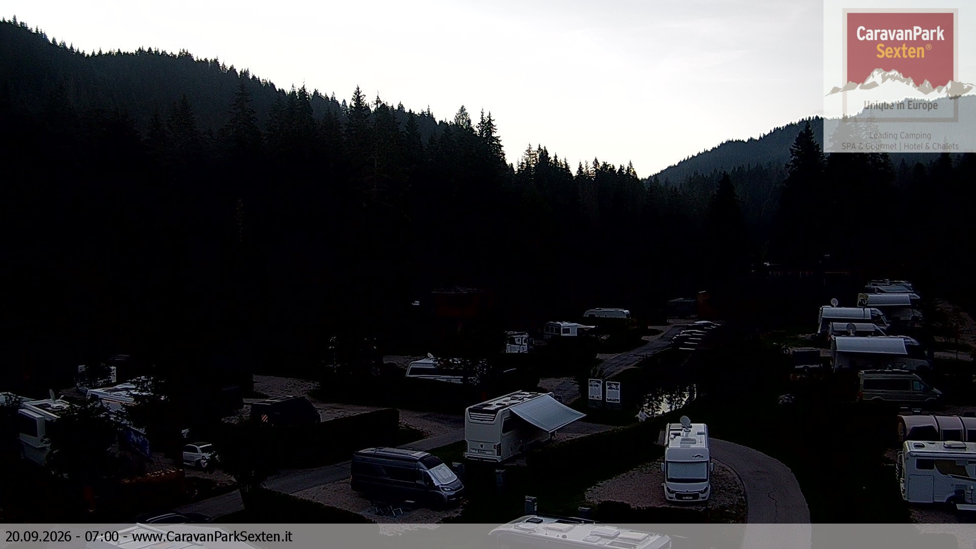 Archiv Foto Webcam Caravanpark in Sexten - Moos