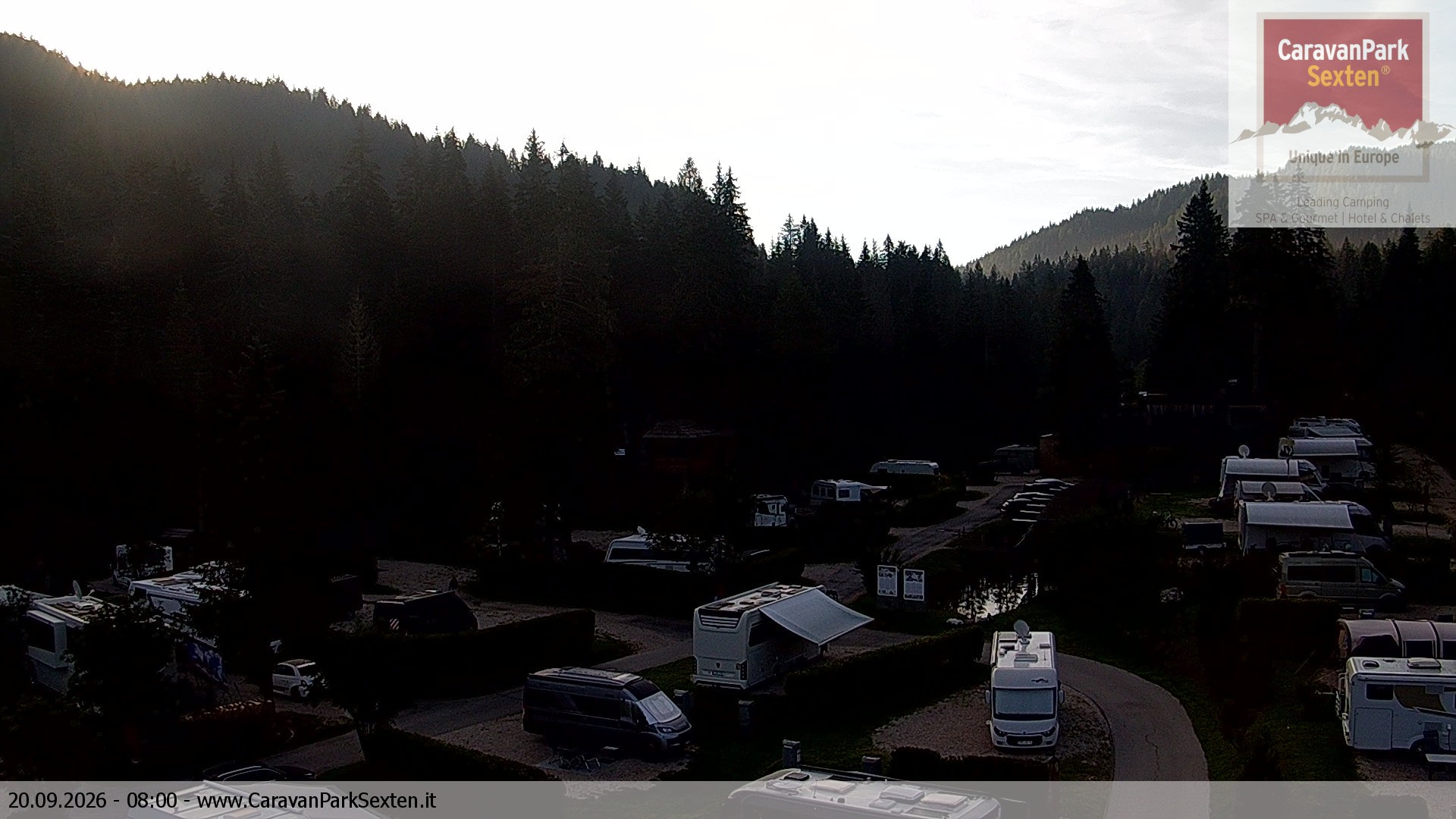 Archiv Foto Webcam Caravanpark in Sexten - Moos