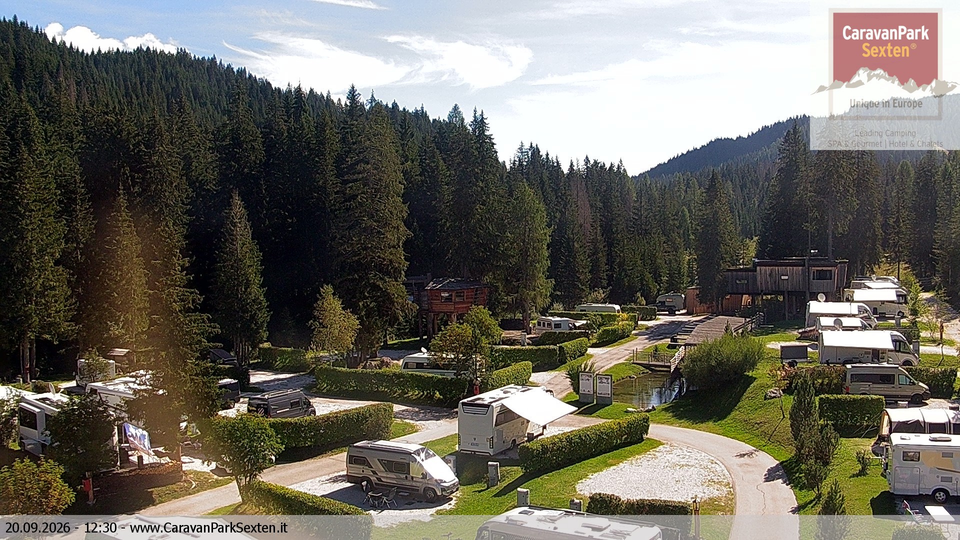 Archiv Foto Webcam Caravanpark in Sexten - Moos