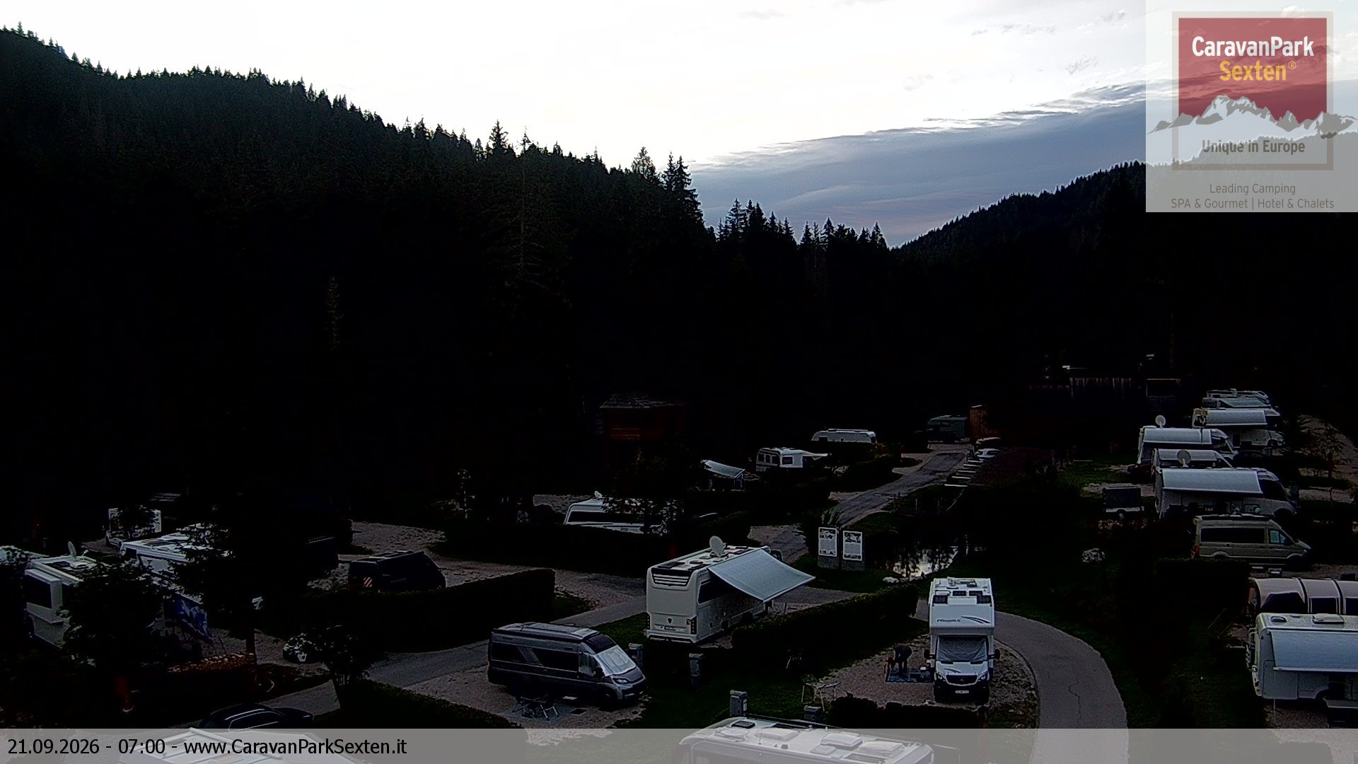 Archiv Foto Webcam Caravanpark in Sexten - Moos