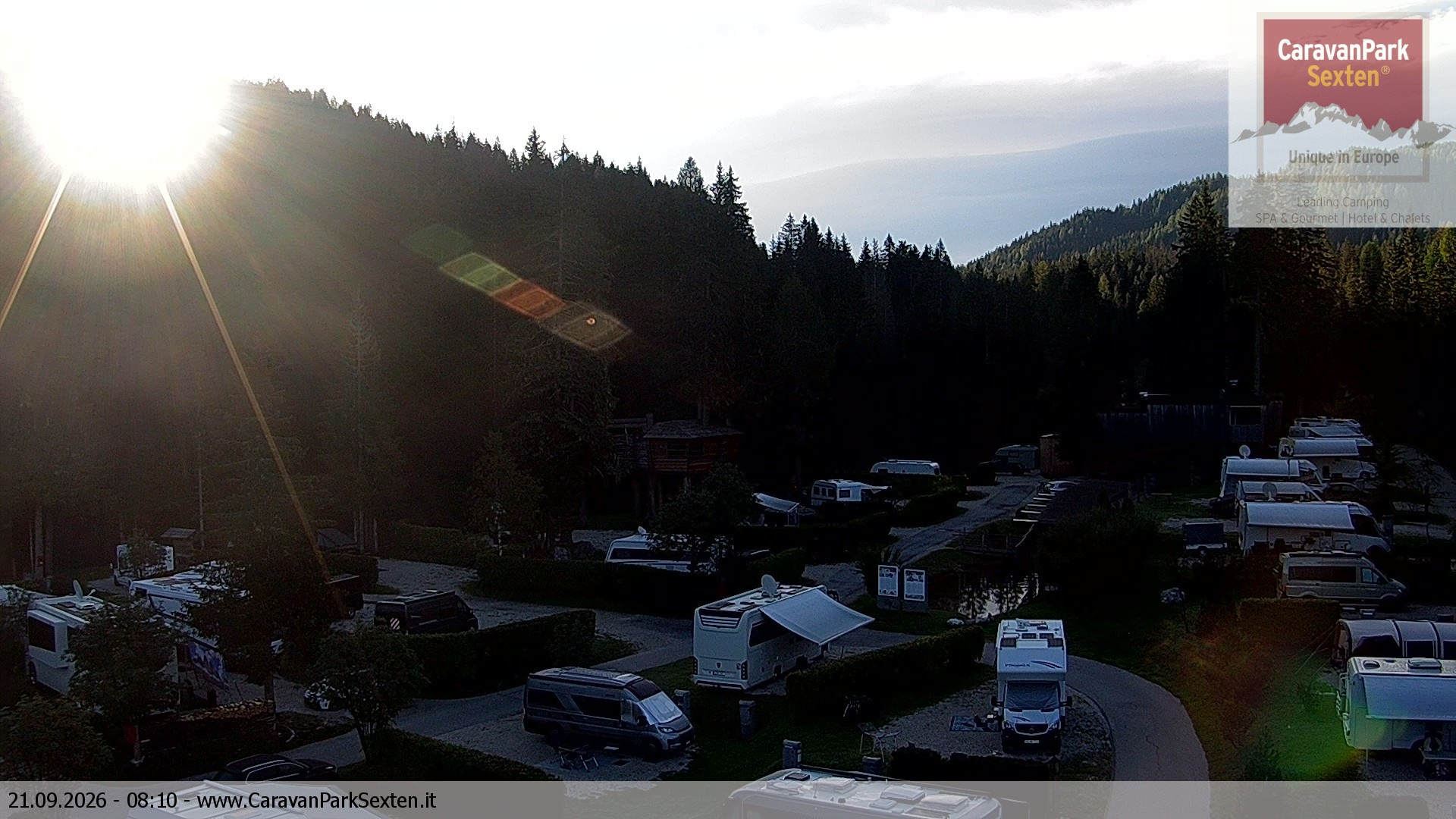 Archiv Foto Webcam Caravanpark in Sexten - Moos