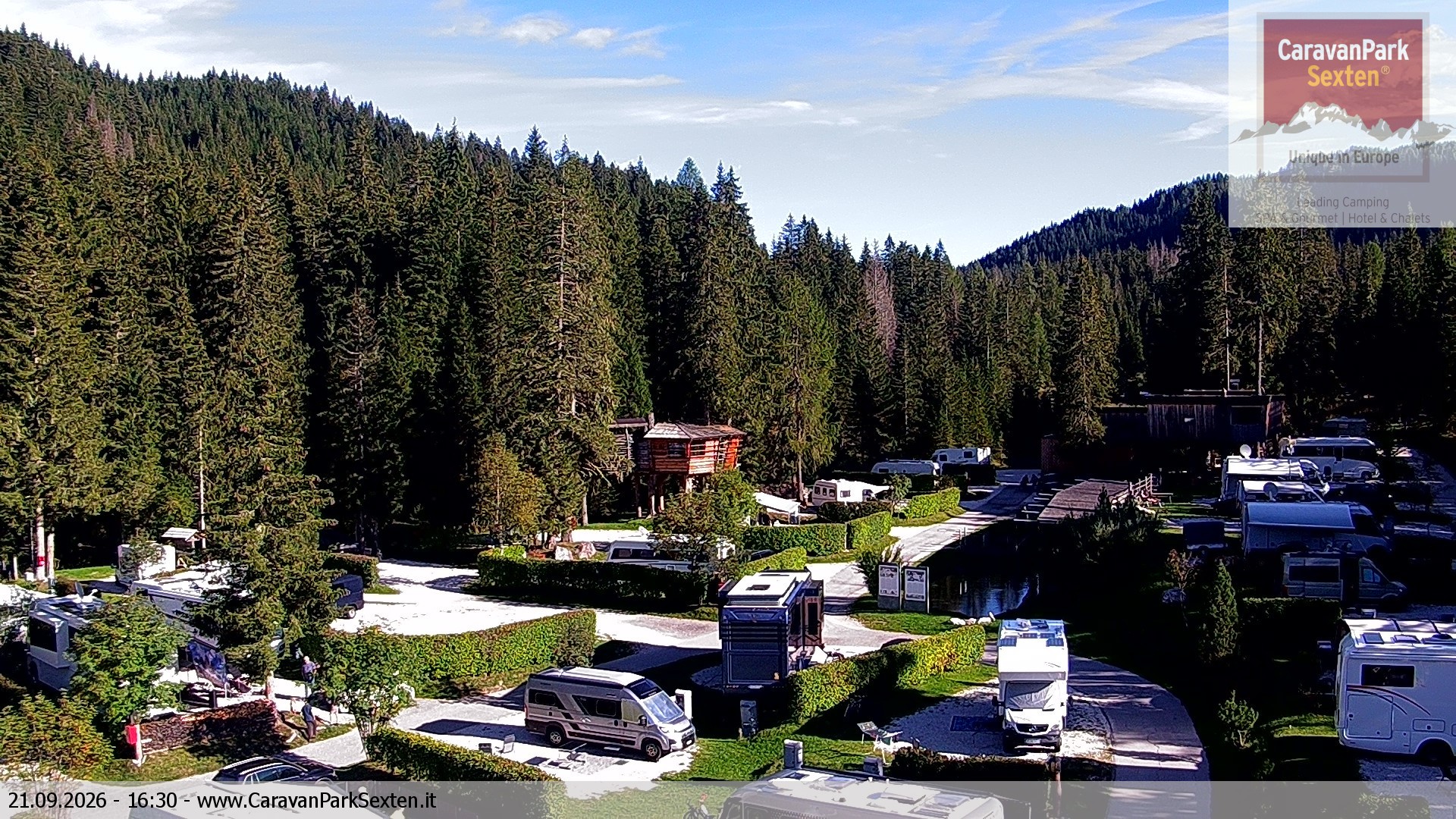 Archiv Foto Webcam Caravanpark in Sexten - Moos