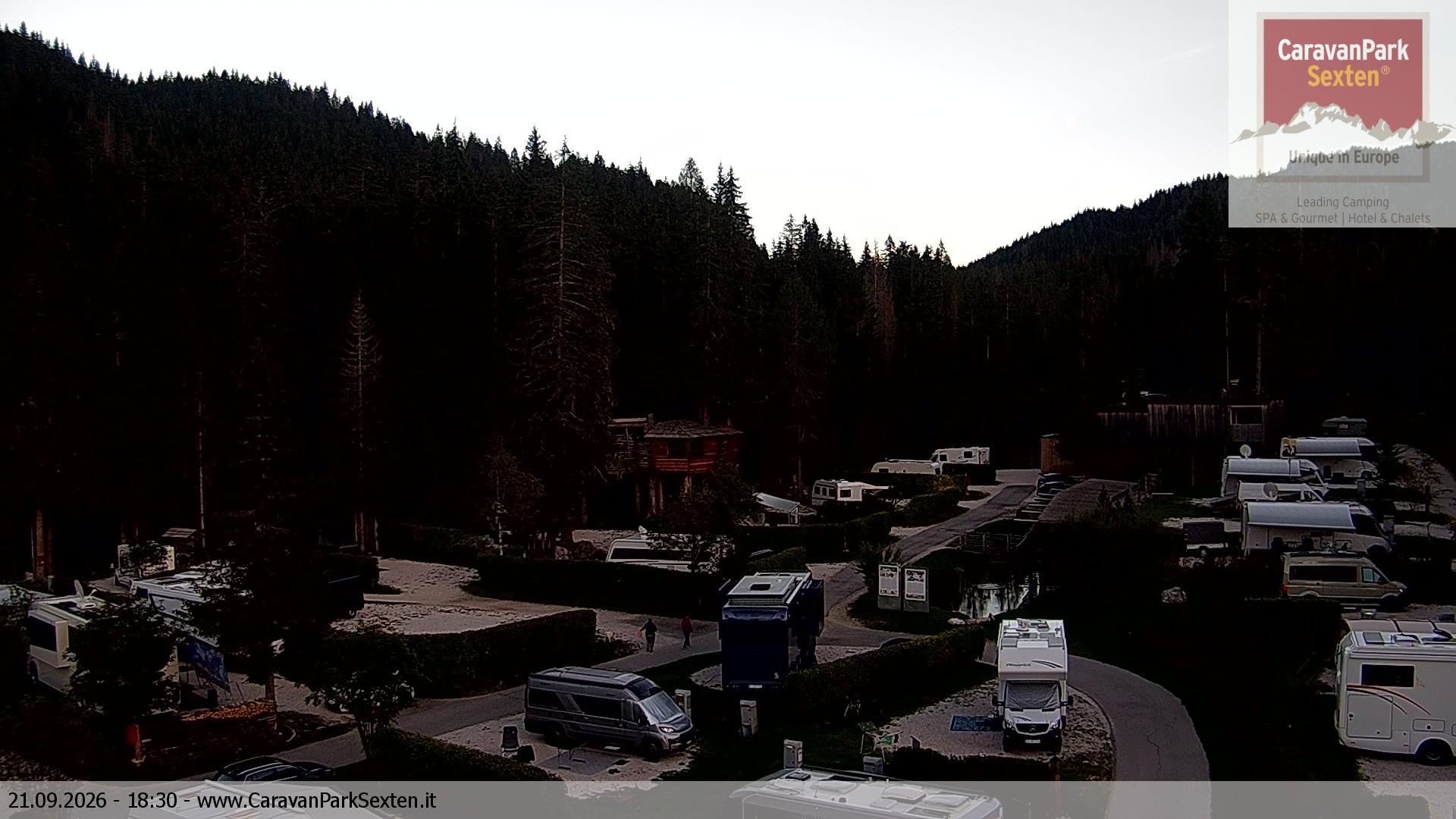 Archiv Foto Webcam Caravanpark in Sexten - Moos