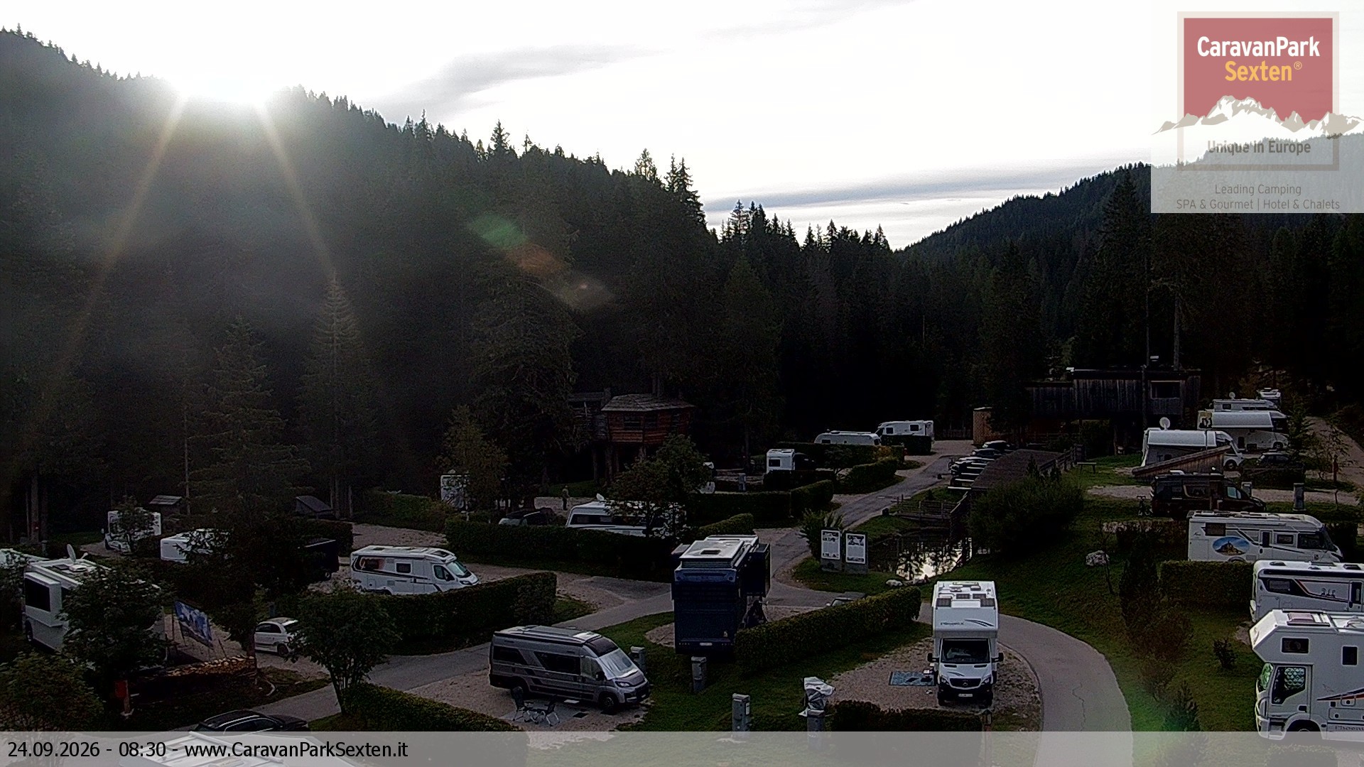 Archived image Webcam Sexten-Moos: caravanpark