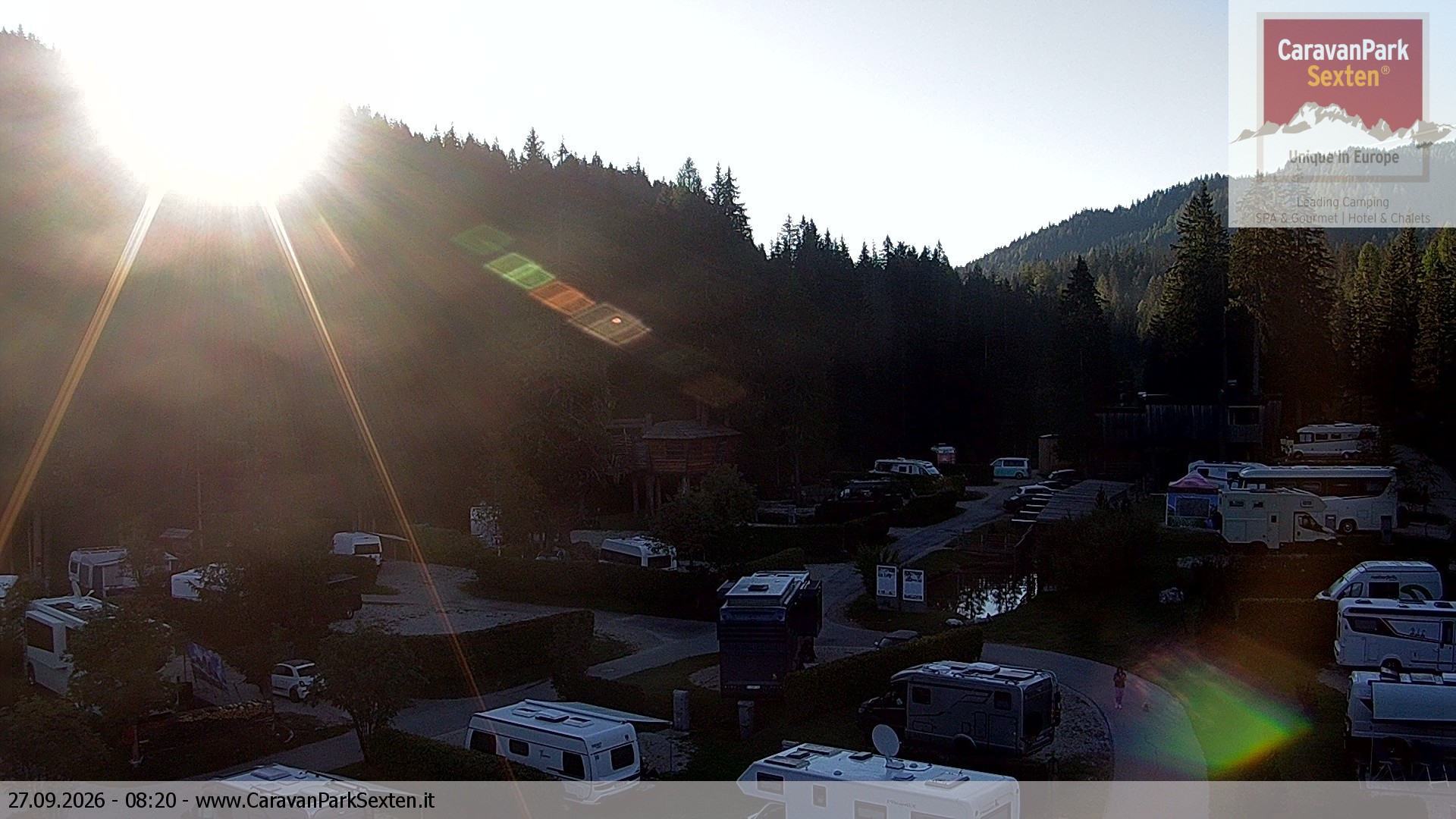 Archiv Foto Webcam Caravanpark in Sexten - Moos