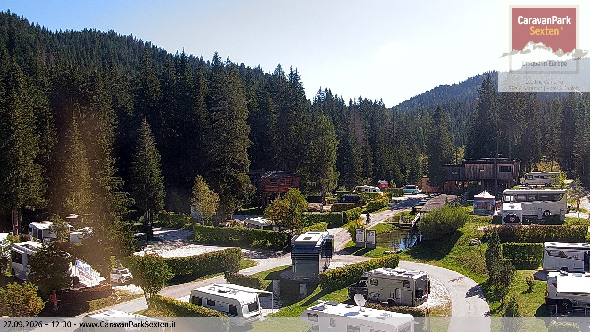 Archiv Foto Webcam Caravanpark in Sexten - Moos