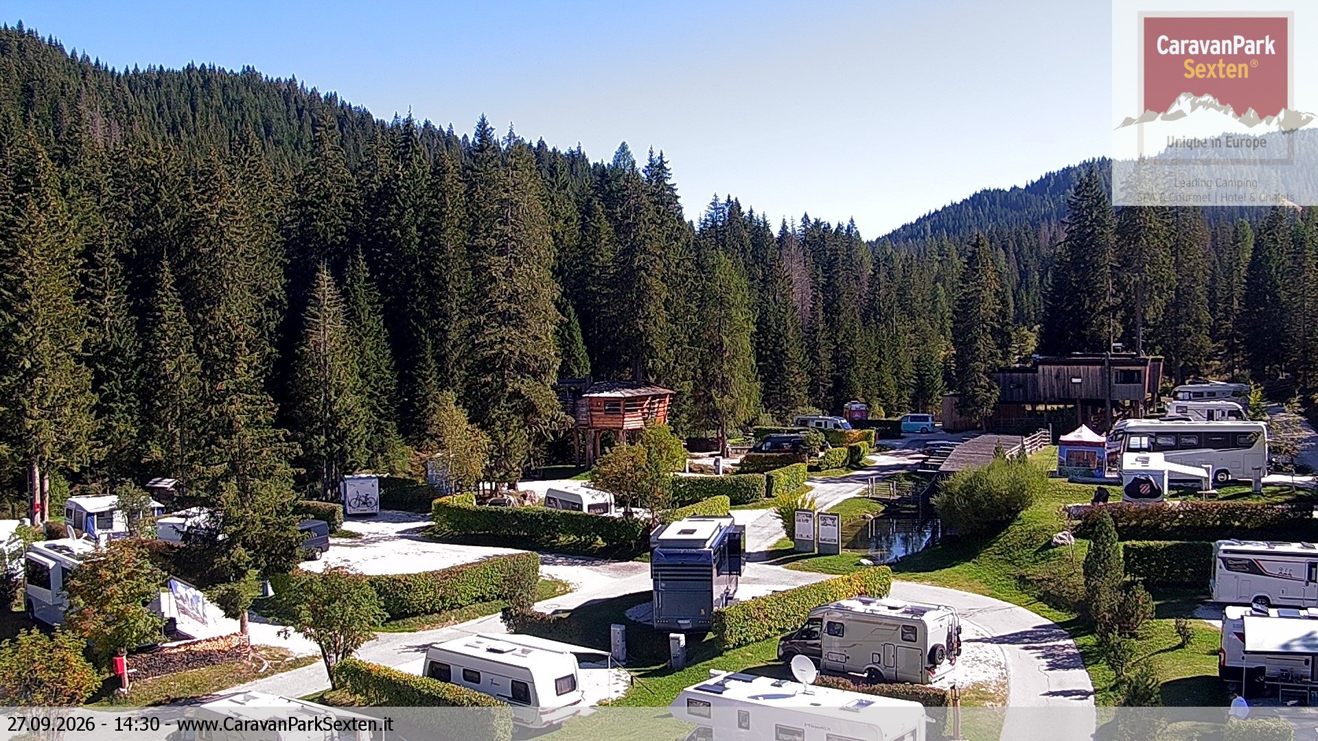 Archiv Foto Webcam Caravanpark in Sexten - Moos
