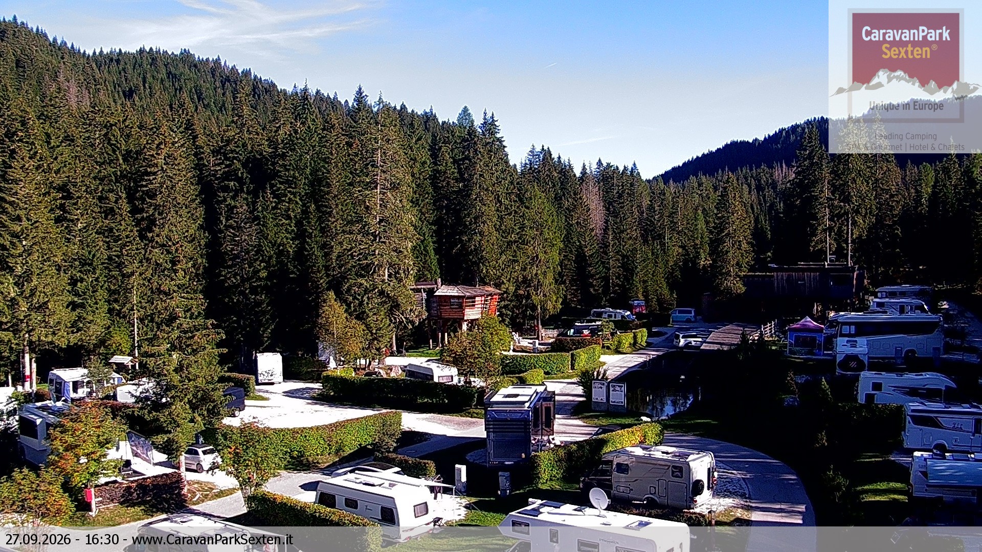 Archiv Foto Webcam Caravanpark in Sexten - Moos